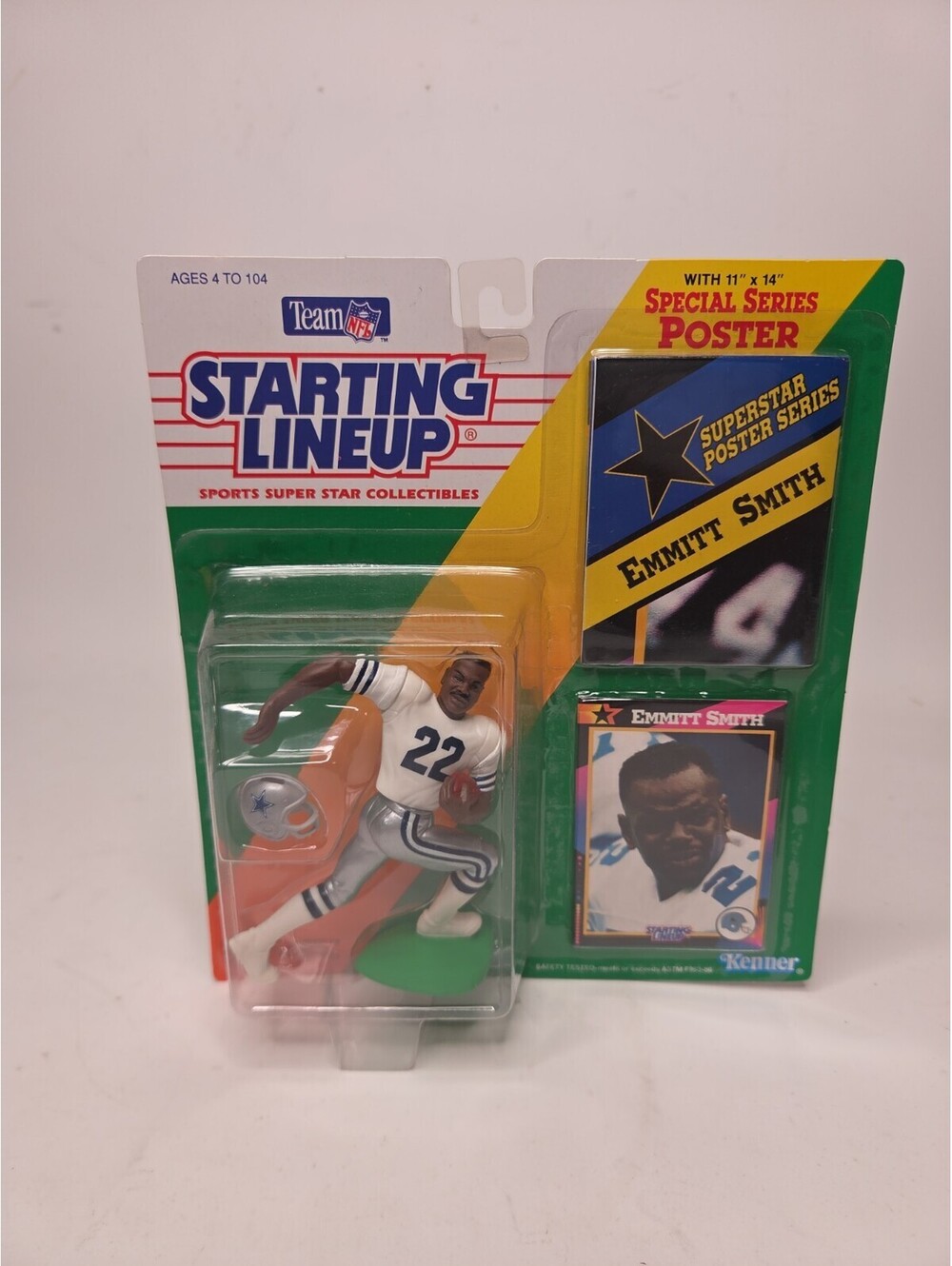 Starting Lineup Emmitt Smith Dallas Cowboys NFL Football Action Figure w/ Poster